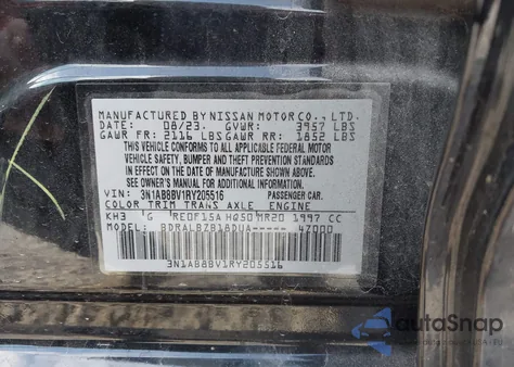 2024 Nissan Sentra S from USA, damaged, VIN 3N1AB8BV1RY205516
